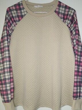 THERMAL SWEATSHIRT QUILTED / PLAID SIZE XL *NEW